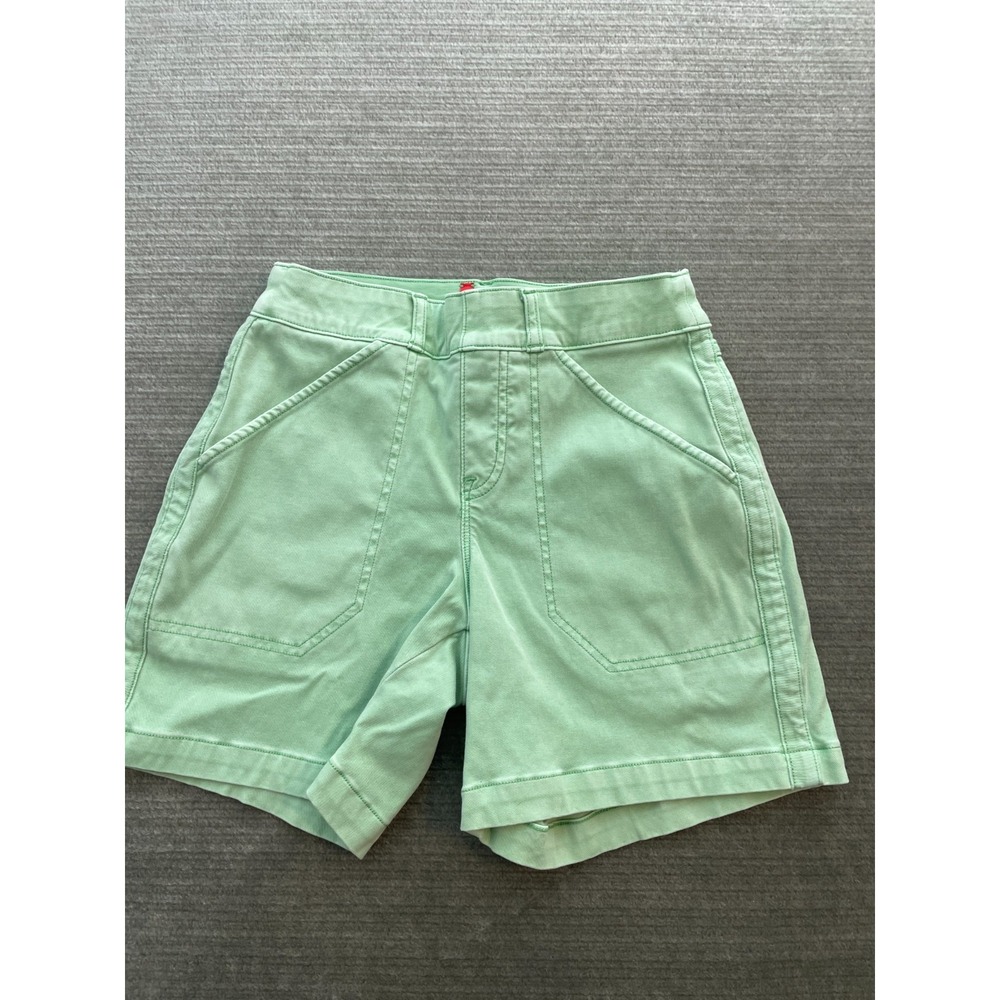Spanx Womens Shorts XS Mint Green Stretch Twill Trouser Coastal Travel Minimal 6